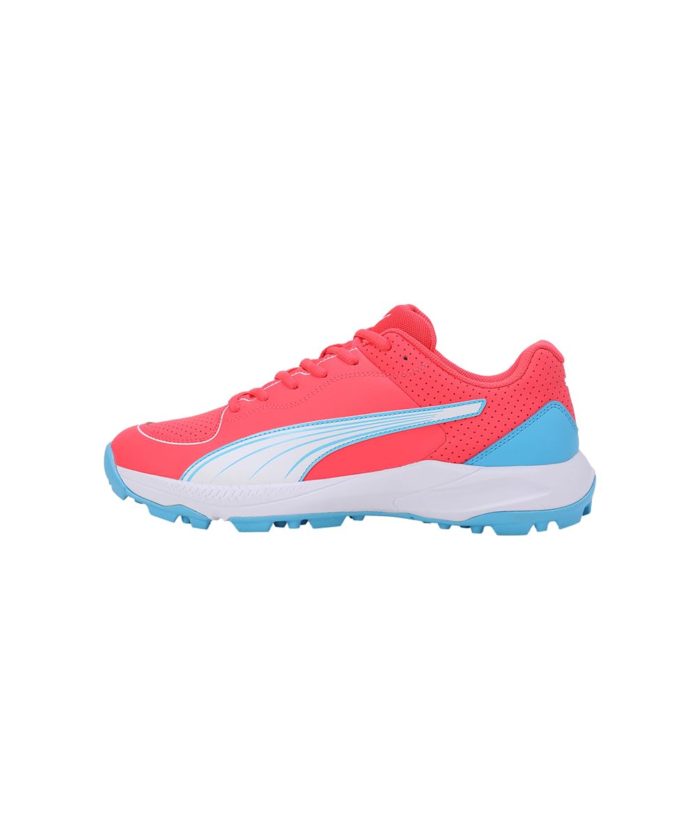 Puma 24 FH Rubber Wide Fit Cricket Shoes - Fire Orchid-White-Luminous Blue