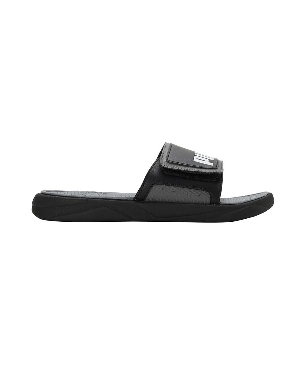 PUMA Royalcat Comfort Slides - Black-Cool Dark Gray-White