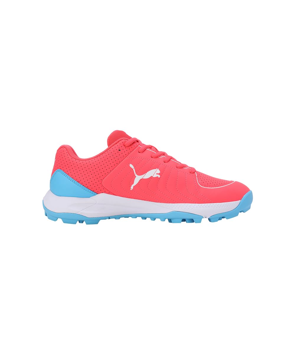 Puma 24 FH Rubber Wide Fit Cricket Shoes - Luminous Blue-White-Fire Orchid