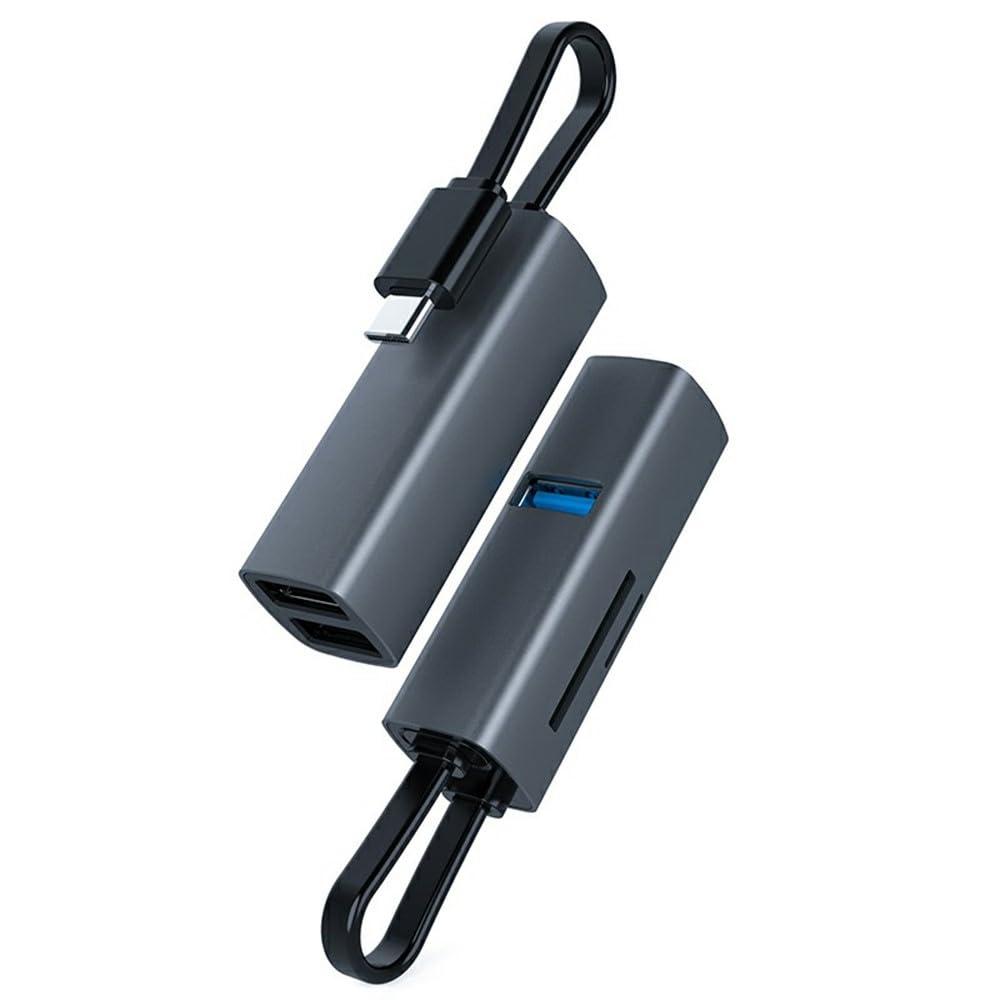 WISTAR WISTAR TYS-5U-C Type C Docking Station 5 in 1 USB 3.0 Hub Portable Adapter for Mouse/Keyboard/U Disk/SD/TF Card Compatible for Windows/MacOS/Linux/Android Devices - Tarnish - image 1