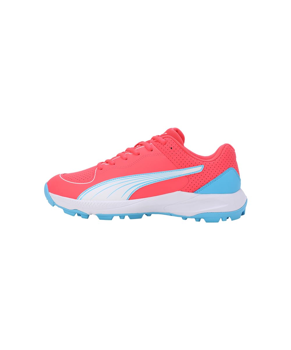 Puma 24 FH Rubber Wide Fit Cricket Shoes - Luminous Blue-White-Fire Orchid