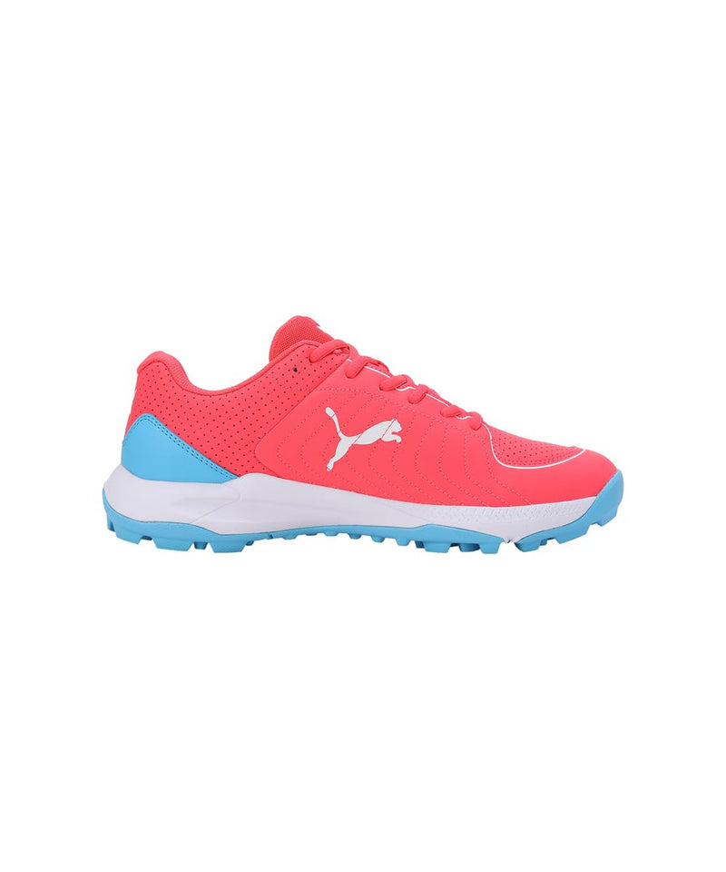 Puma 24 FH Rubber Wide Fit Cricket Shoes - Fire Orchid-White-Luminous Blue
