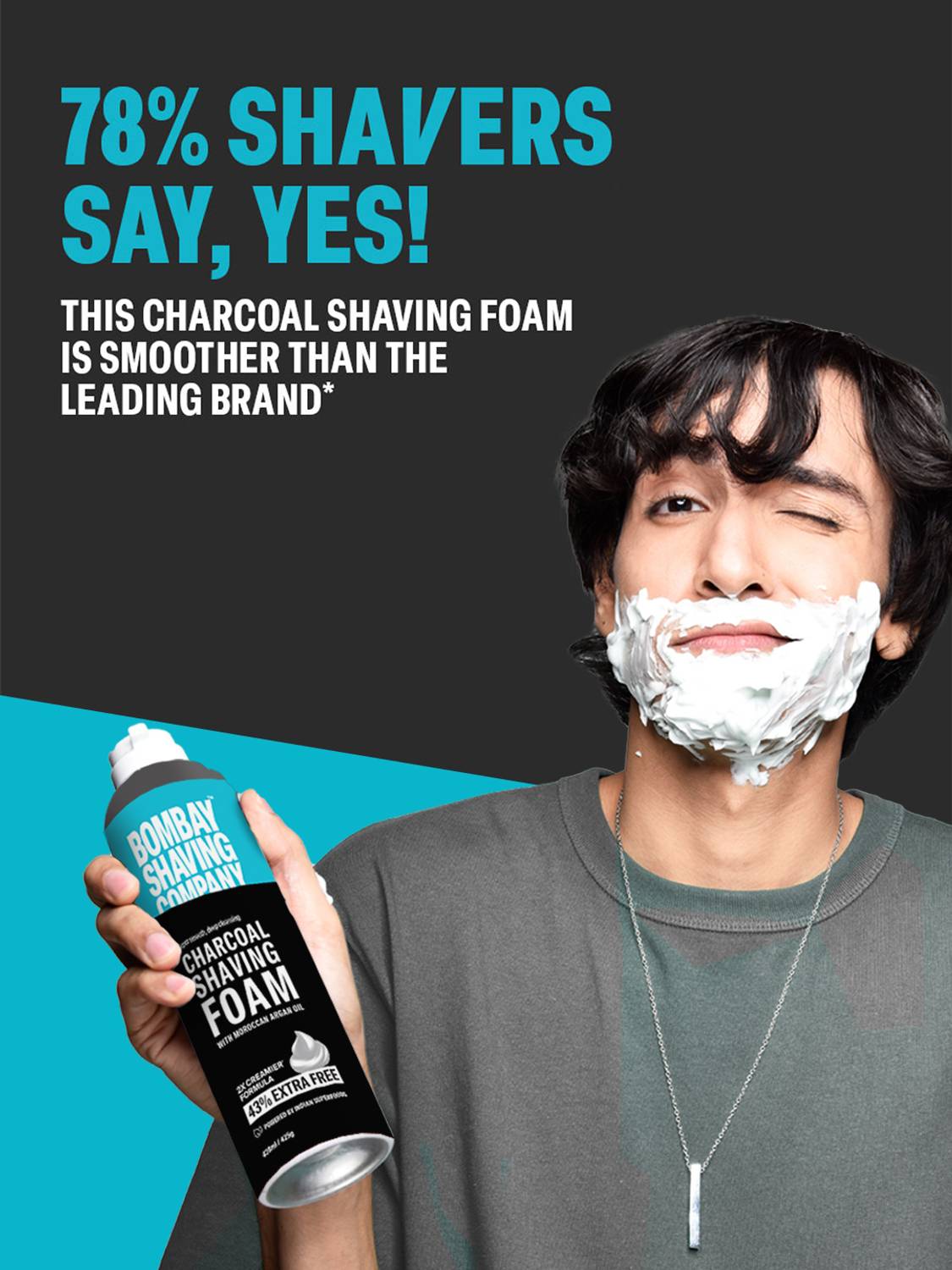 Bombay Shaving Company Charcoal Shaving Foam with Deep Cleansing Formula