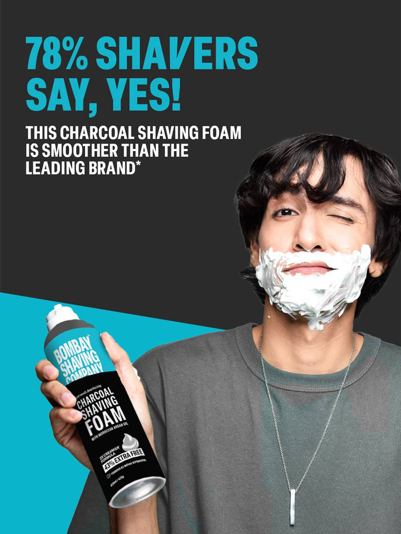 Bombay Shaving Company Charcoal Shaving Foam with Deep Cleansing Formula
