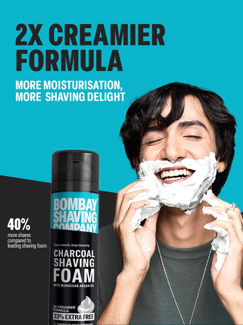Bombay Shaving Company Charcoal Shaving Foam with Deep Cleansing Formula