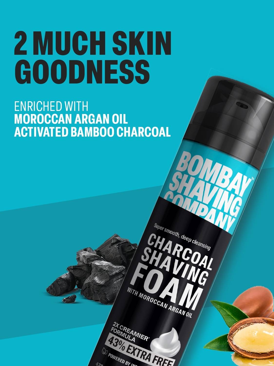 Bombay Shaving Company Charcoal Shaving Foam with Deep Cleansing Formula