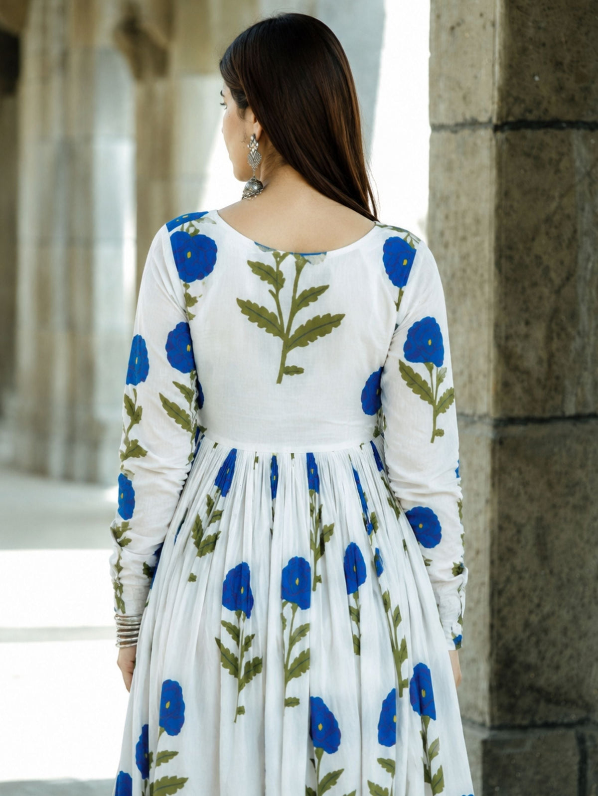 Blue Traditional Cotton Gher Kameez
