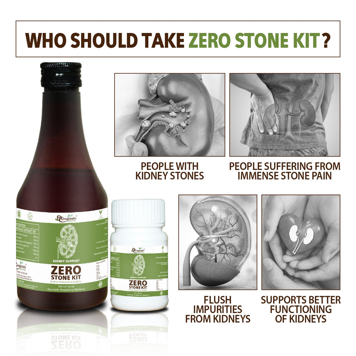 Hindrishi Ayurveda Zero Stone Kit Combo (Capsules and Syrup)-2