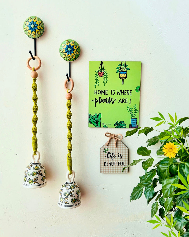 Easy Decor Bell Combos | Quotes with macrame ceramic bells