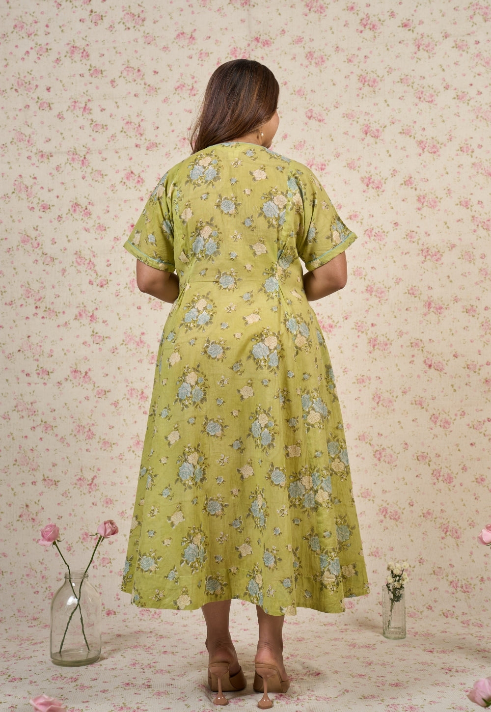 Grace Sanganeri Mul Cotton A Line Dress