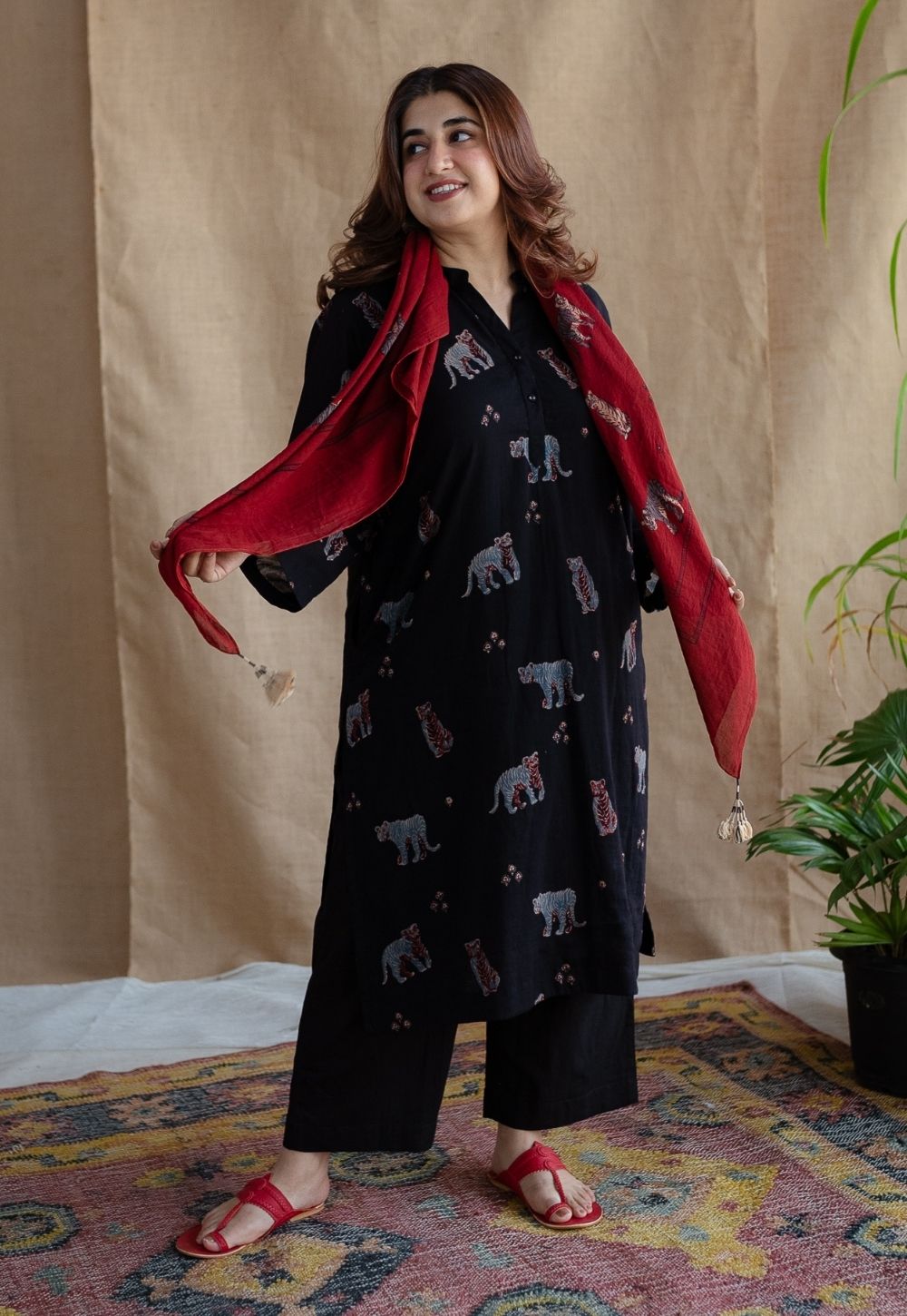 Kanha Bagh Ajrakh MulMul Cotton Kurta