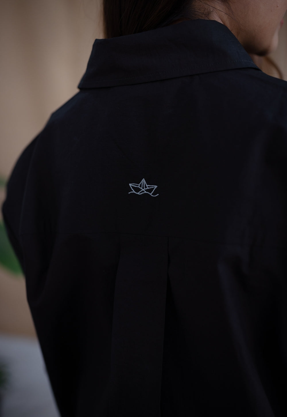 TIECO DyeVerse - Black Poplin Cotton Embroidered Shirt