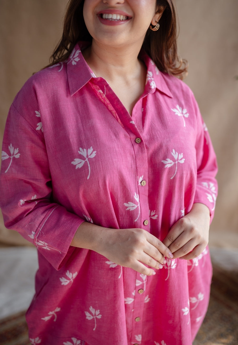 Elijah Dabu Slub Cotton Embroidered Dress