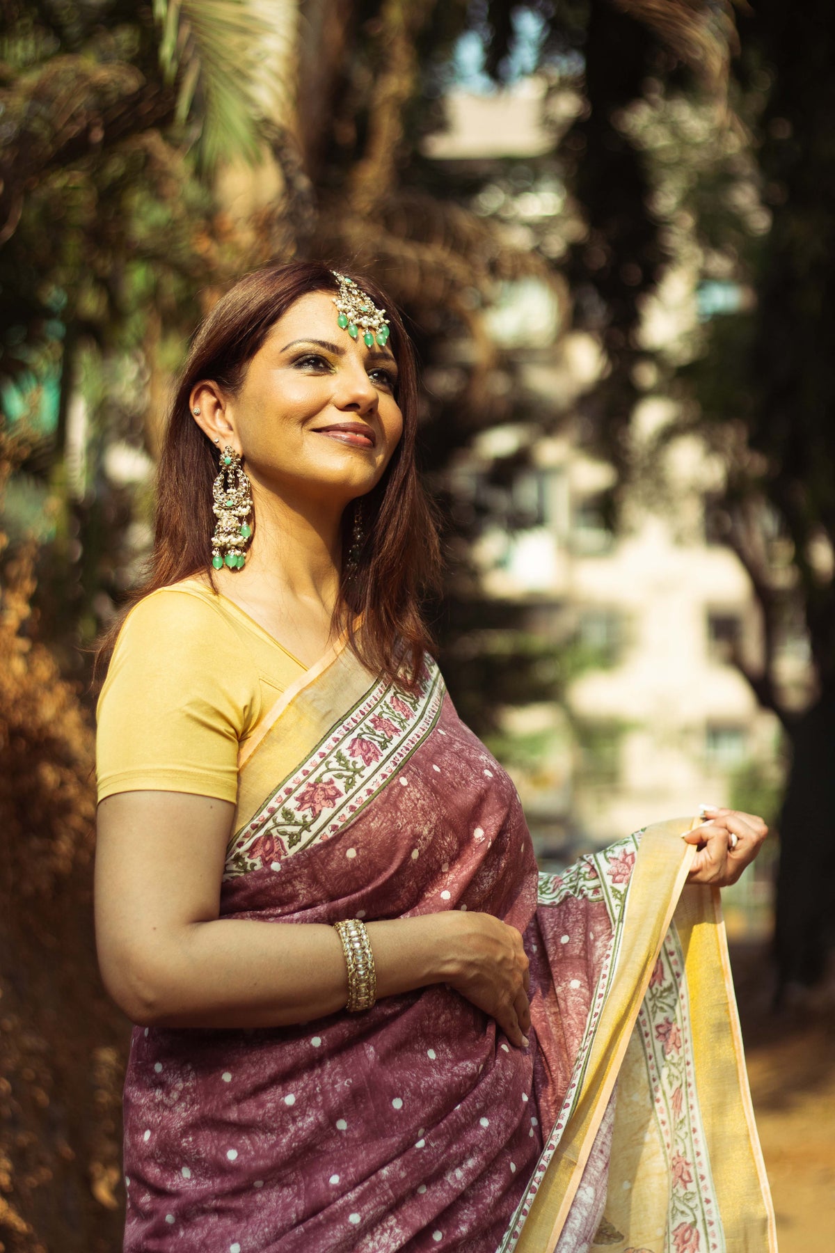 Cotton Kasavu Saree,Tree of Life Design • Wine⁸-3