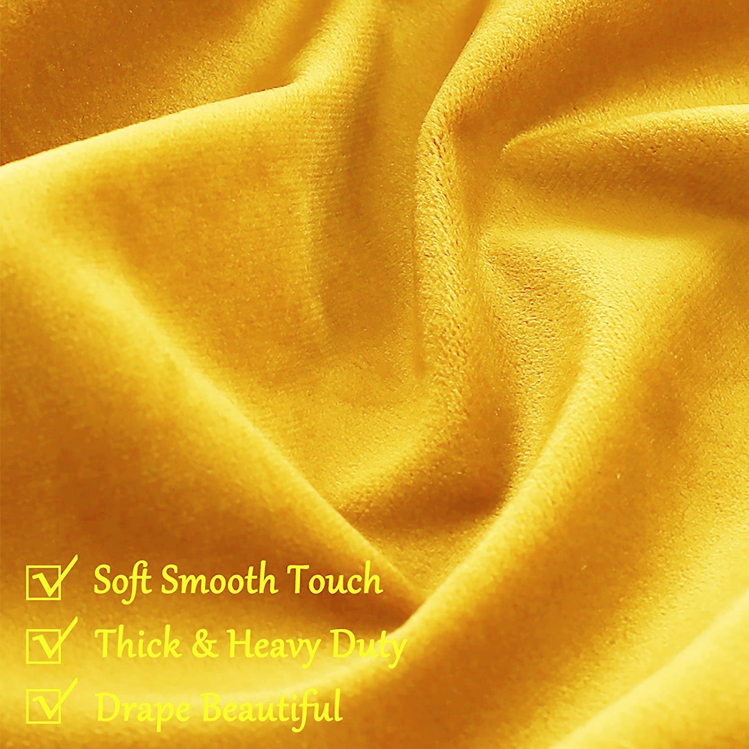 Fort Royal - Rod Pocket Velvet Curtain (Yellow)-4
