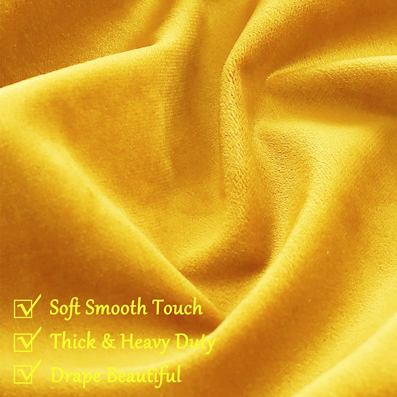 Fort Royal - Rod Pocket Velvet Curtain (Yellow)-4