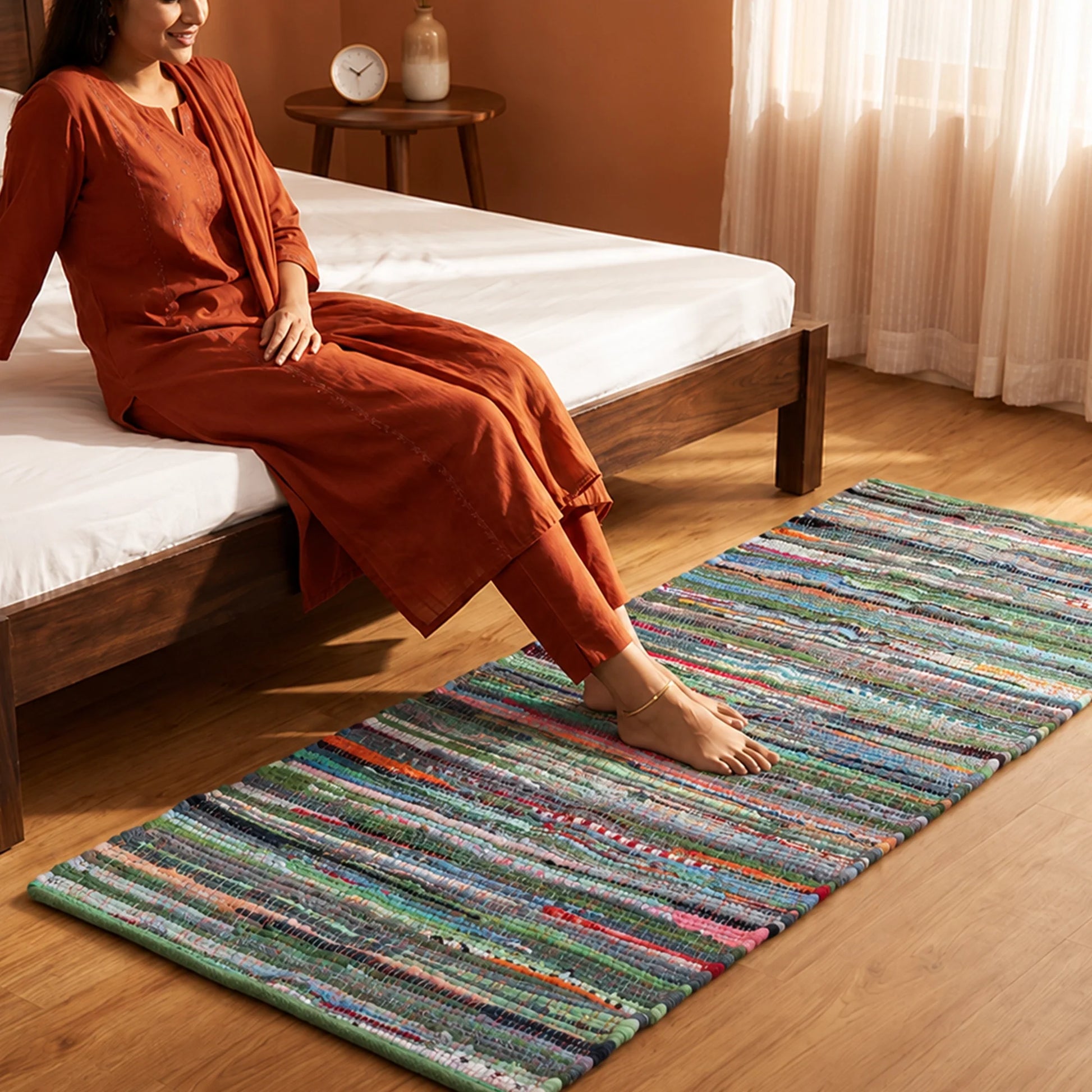 Earthology Harmony - Recycled Runner Rug (Multi-Green)-4