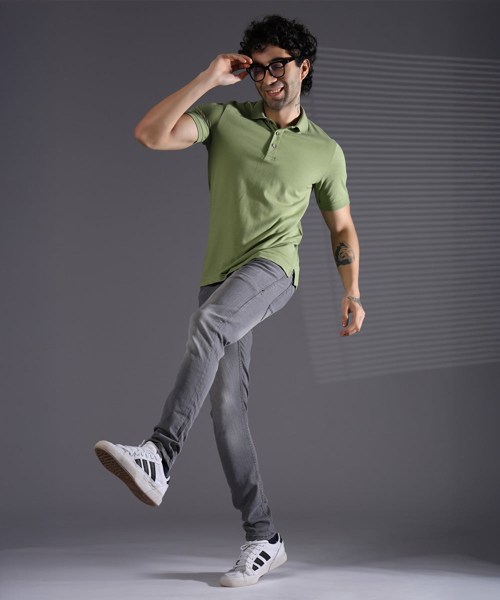 Naturefab Men’s Organic Bamboo Polo Tshirt Environment Green-6