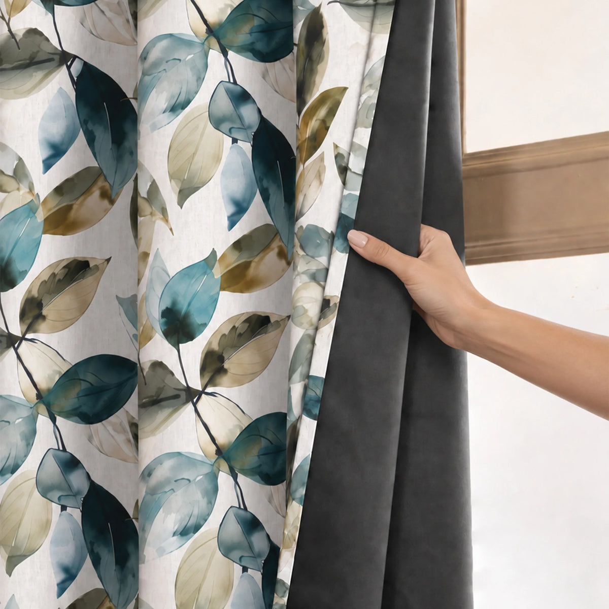 Imprimer Abstract - Digital Printed Blackout Curtain (Leaf Heaven)-4