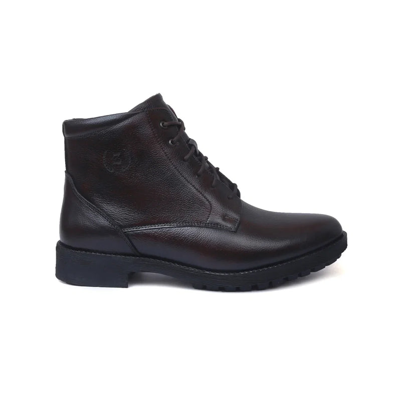 High Ankle Leather Zipper Boots for Men - 3572