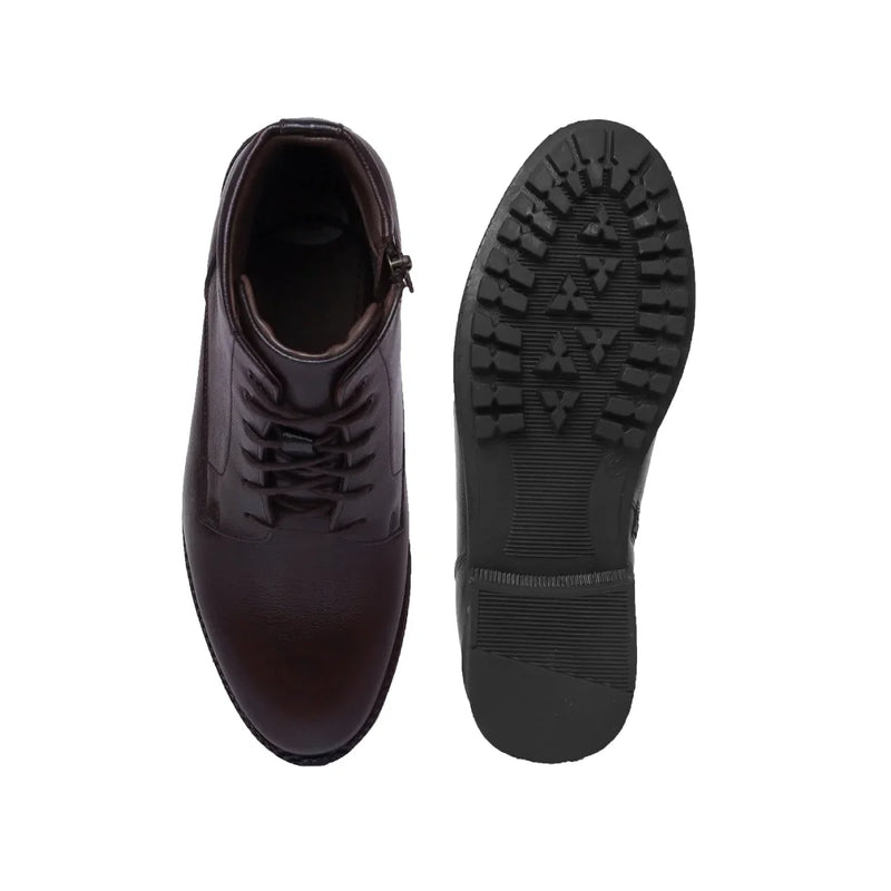 High Ankle Leather Zipper Boots for Men - 3572