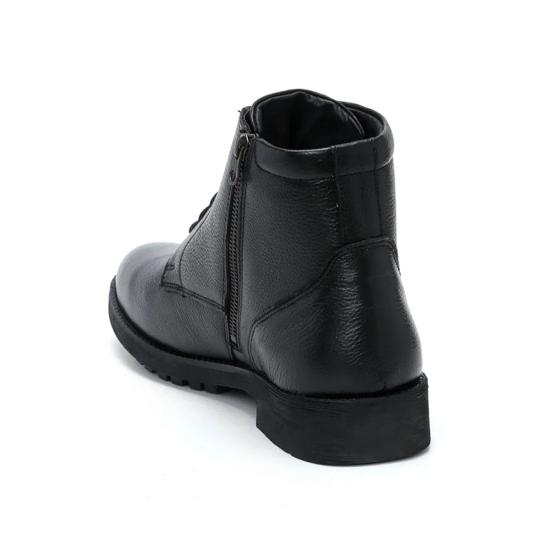 High Ankle Leather Zipper Boots for Men - 3572