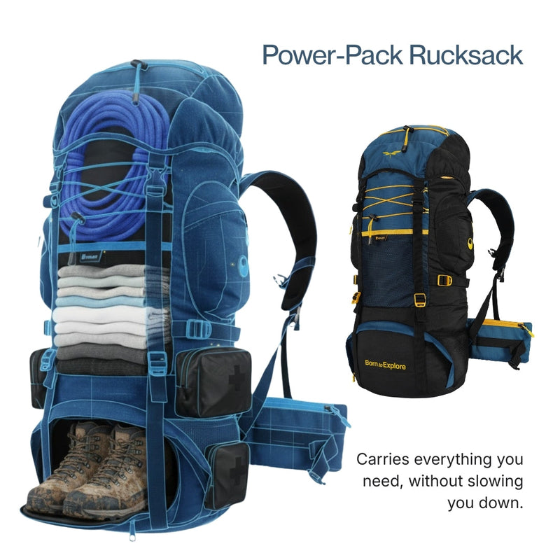 Rucksack trekking bag (Blue)-4
