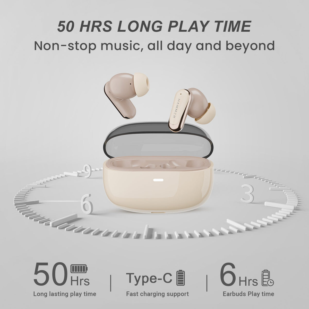 Hammer Aura Wireless Ear Buds with 32dB ANC, 4-Mic ENC,50H Playtime-9