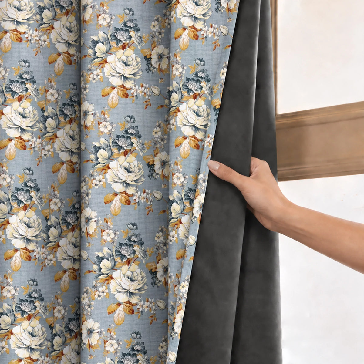 Imprimer Abstract - Digital Printed Blackout Curtain (Delicate Bloom)-4