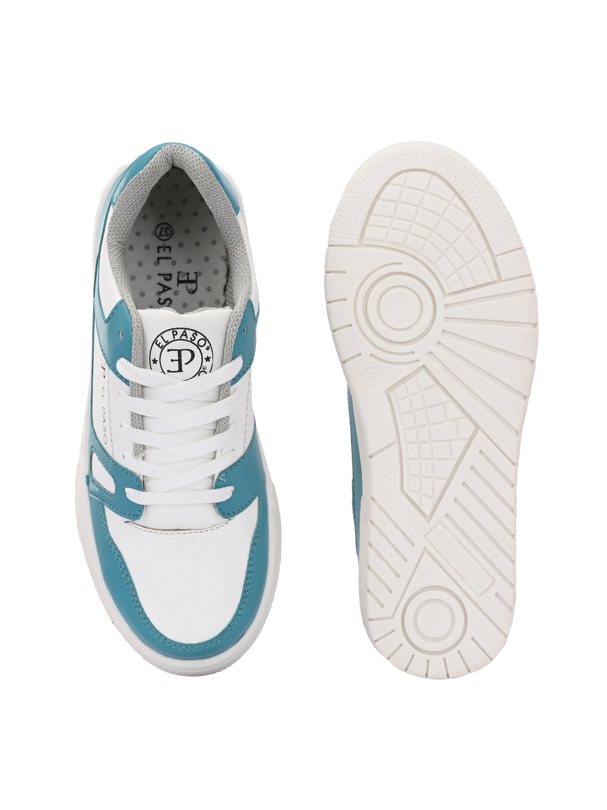 EL PASO Faux Leather Casual Shoes Lace Up Sneakers For Women-4