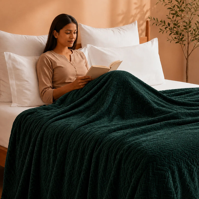 Fort Mellow - Wave Plush Blanket (Emerald Green)-4