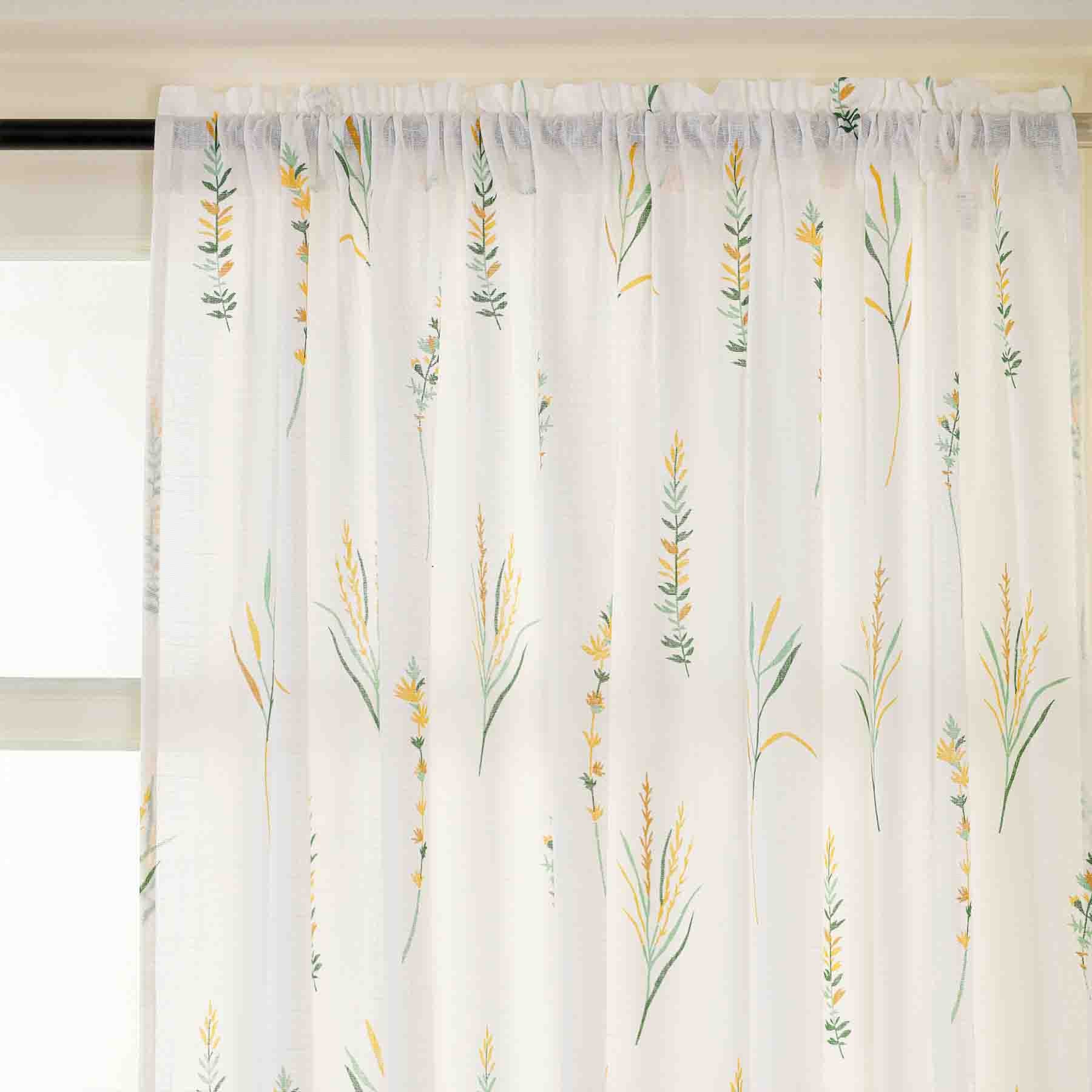 Imprimer Leafscape - Printed Rod Pocket Sheer Curtain