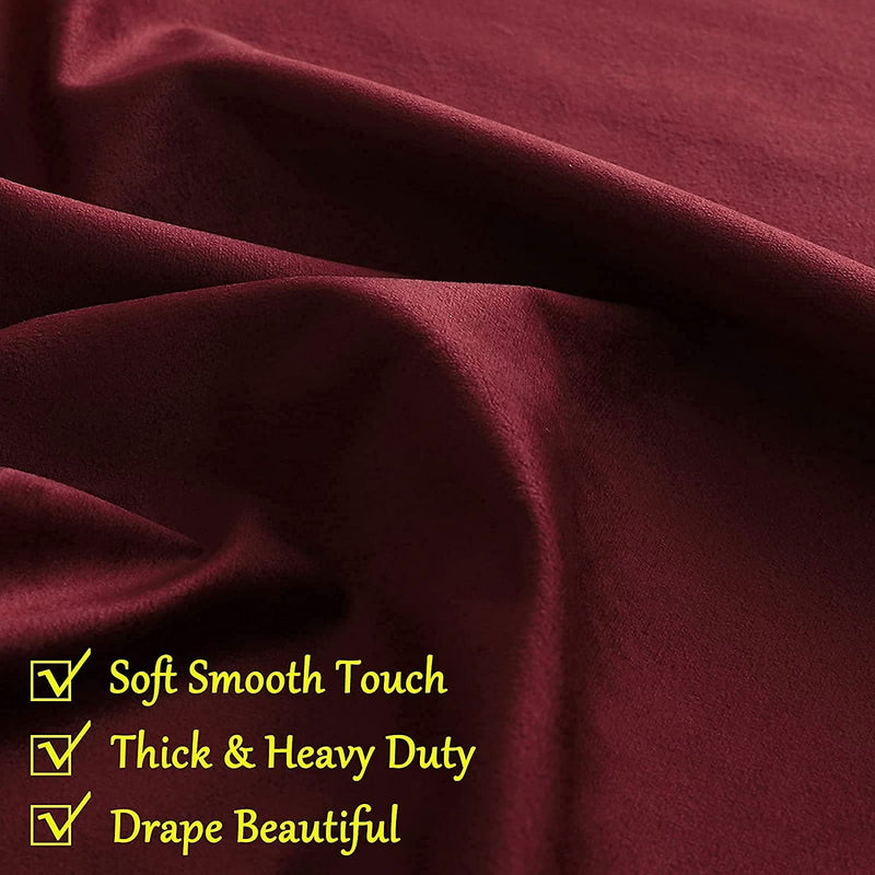 Fort Royal - Rod Pocket Velvet Curtain (Maroon)-4