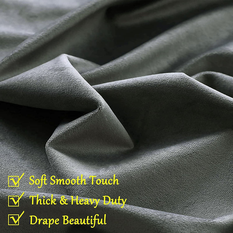 Fort Royal - Rod Pocket Velvet Curtain (Grey)-4