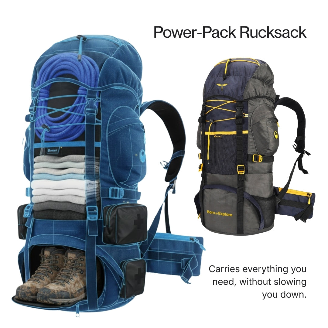 Rucksack trekking bag (Grey)-4