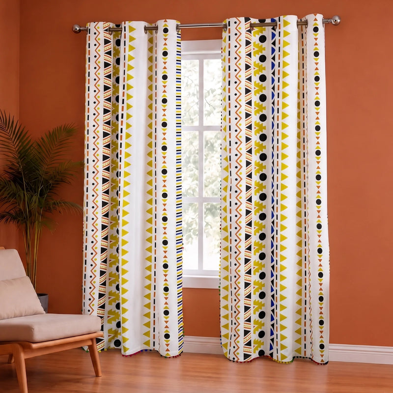 Imprimer Handpicked Santo - Printed Semi Blackout Curtain (Yellow)-4