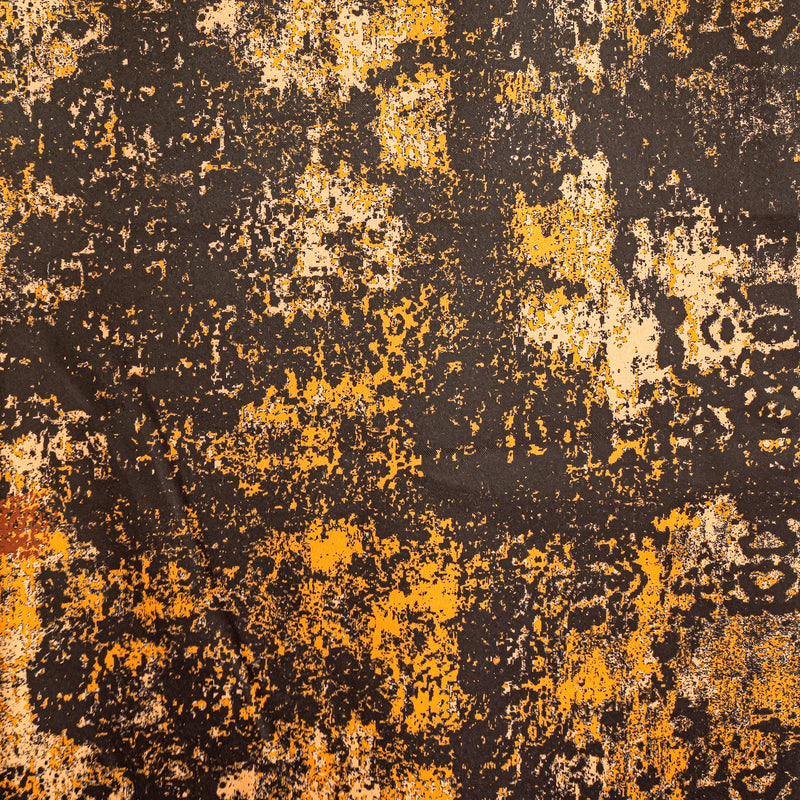 Imprimer Abstract - Rod Pocket DP Blackout Curtain (Black & Mustard)-4