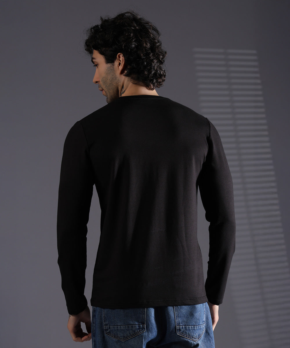Naturefab Men's Organic Bamboo Full sleeve Terry Tshirt Black-5