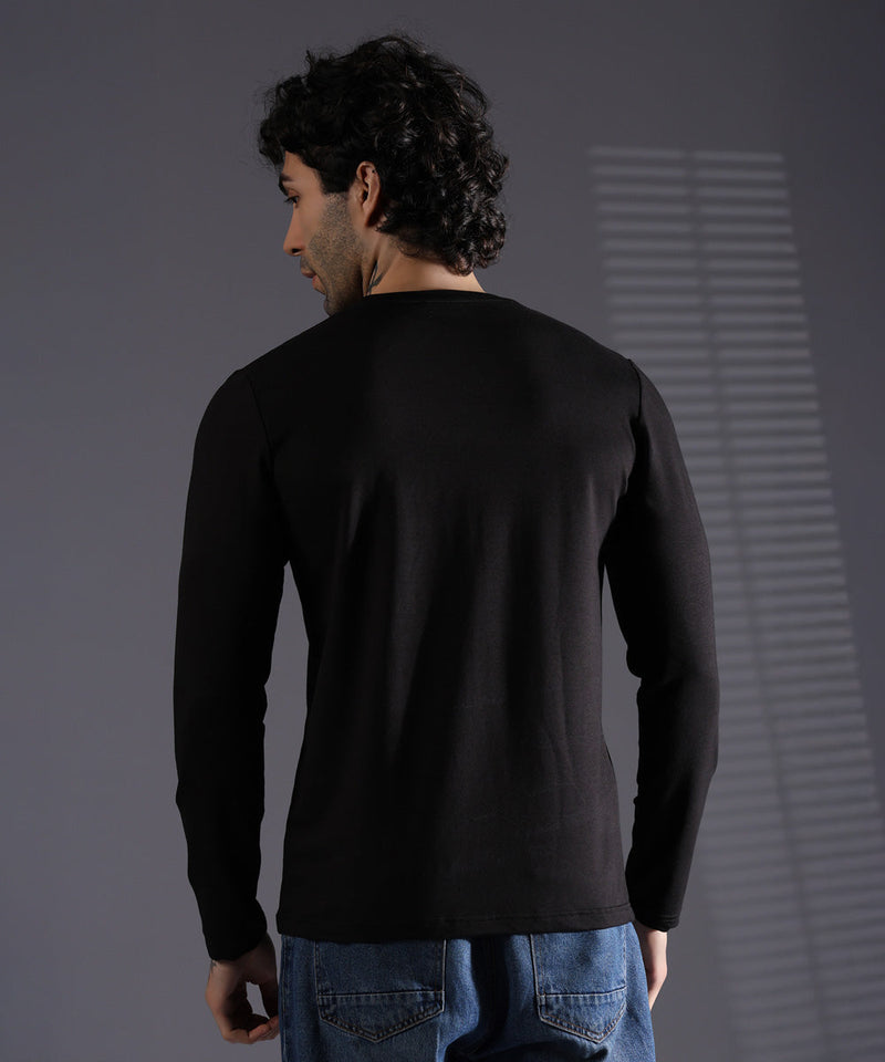 Naturefab Men's Organic Bamboo Full sleeve Terry Tshirt Black-5