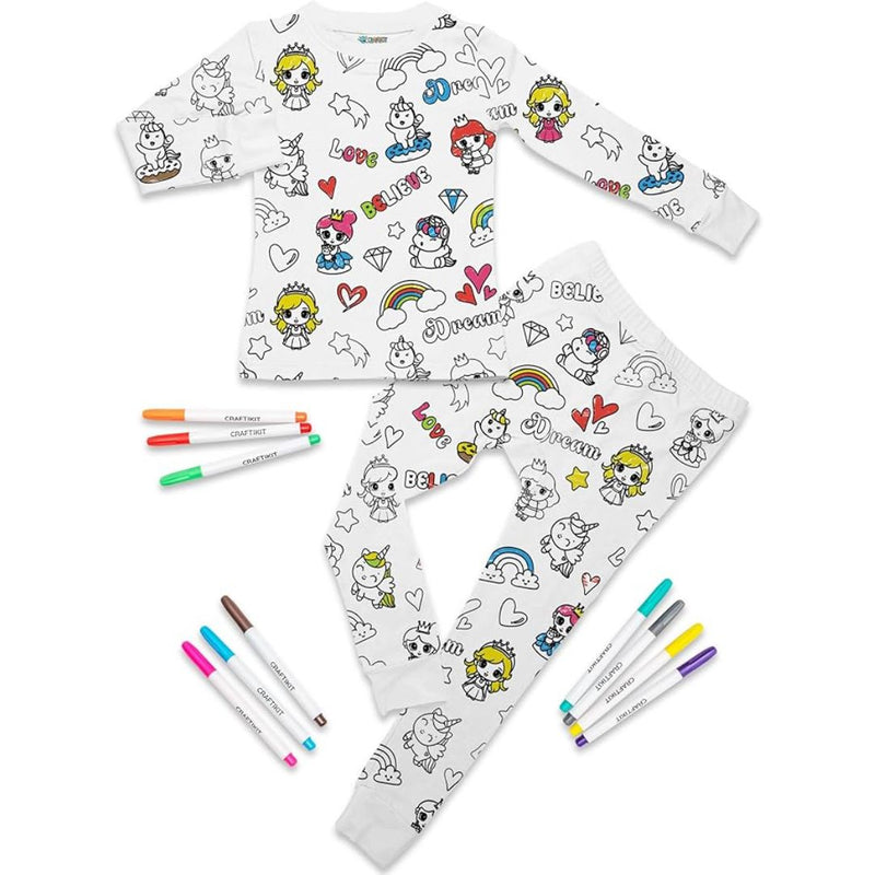 Magic Coloring Pajama Set - Top, Bottom & 12 Markers-10