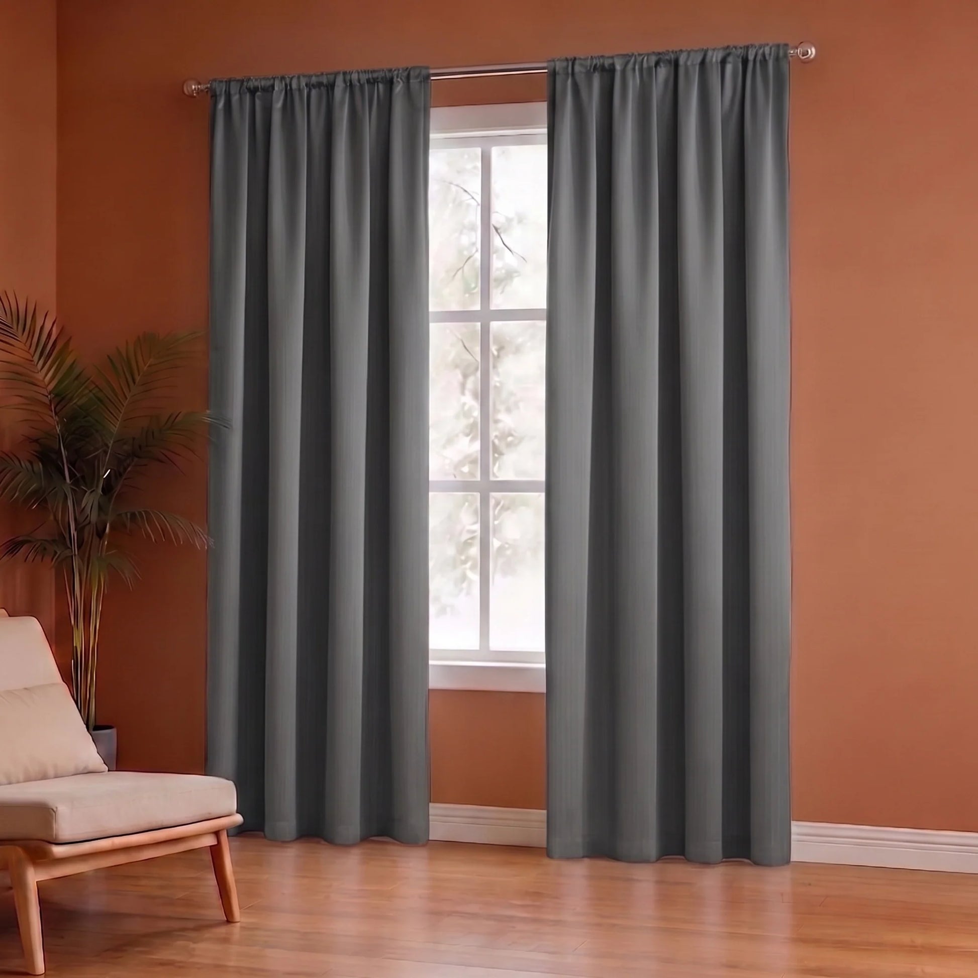 Fort Essential - Rod Pocket Blackout Curtain (Grey)-4