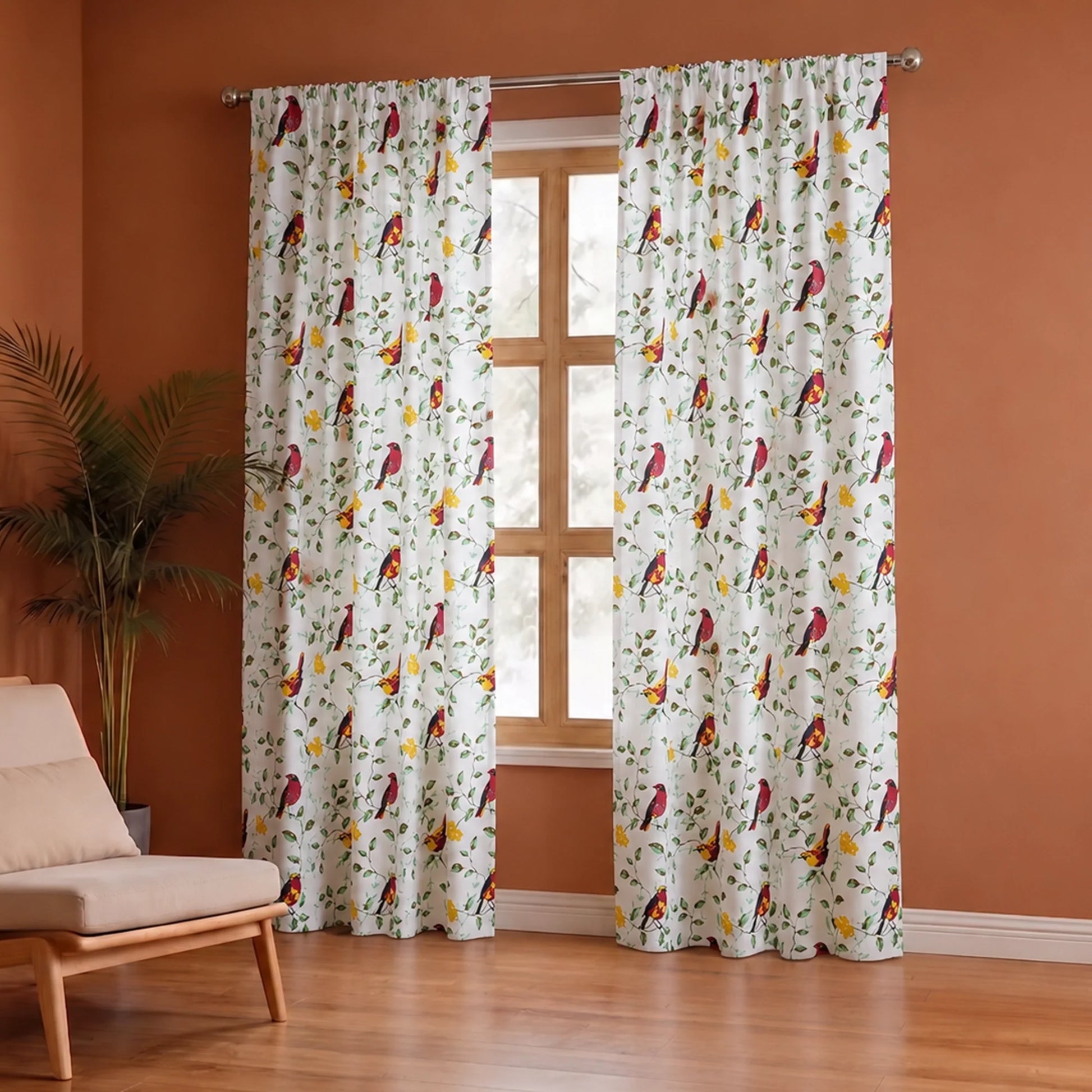 Multicolor Little Wings Rod Pocket Duck Curtain-4