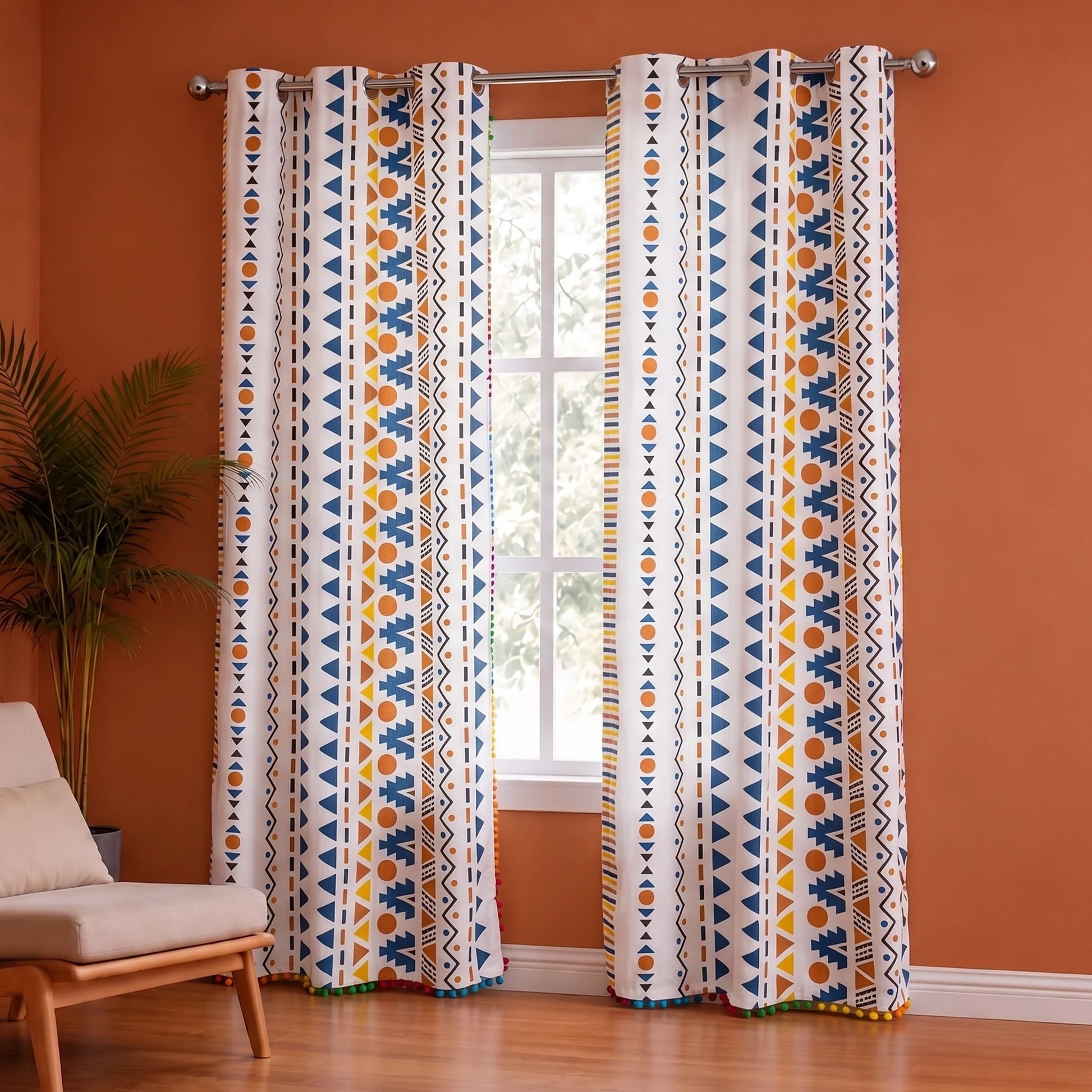 Imprimer Handpicked Santo - Printed Semi Blackout Curtain (Blue)-4