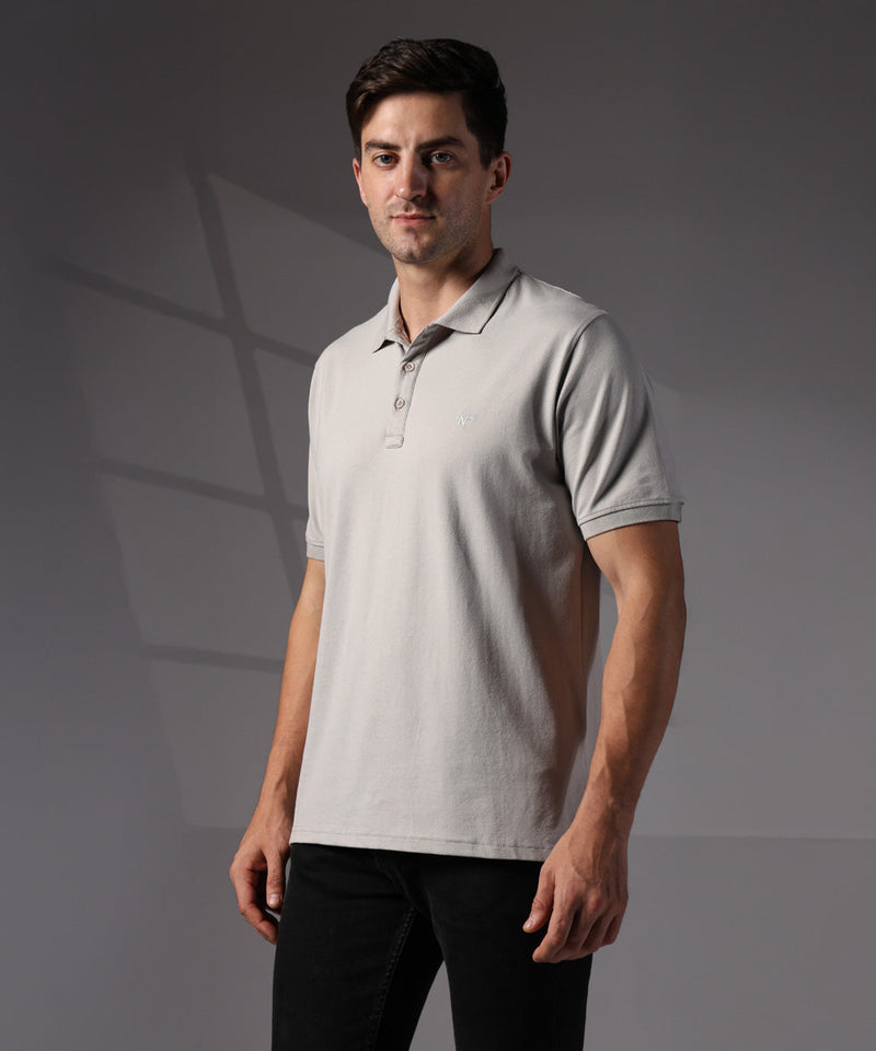 Naturefab Men’s Organic Bamboo Polo Tshirt Grey-2