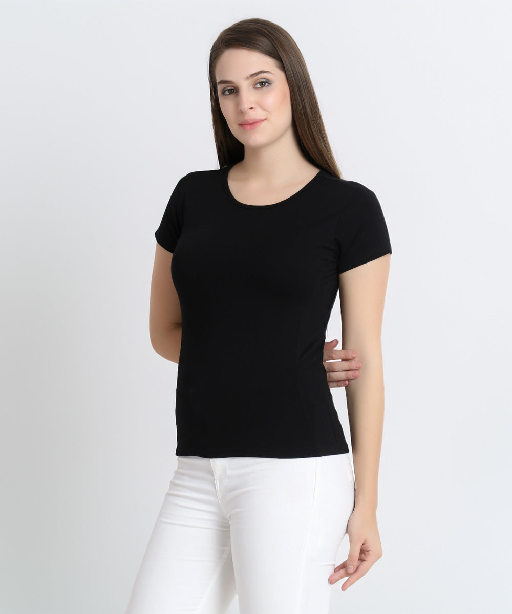 Naturefab Women's Organic Bamboo Tshirt Black