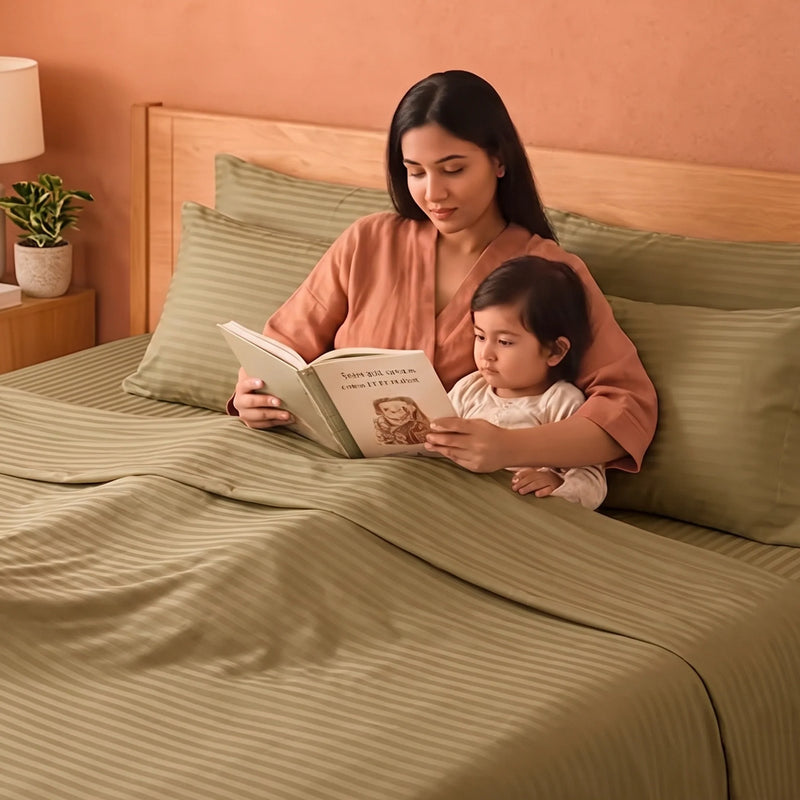 Breton Doze - Satin Stripe Dohar Blanket (Taupe)-4