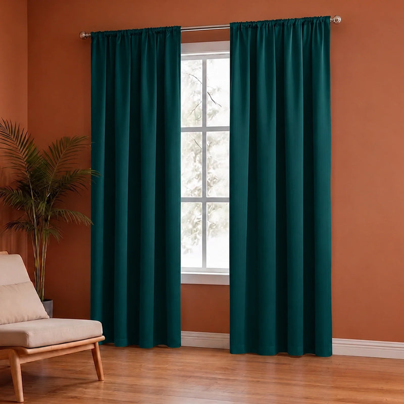 Fort Essential - Rod Pocket Blackout Curtain (Rama Green)-4
