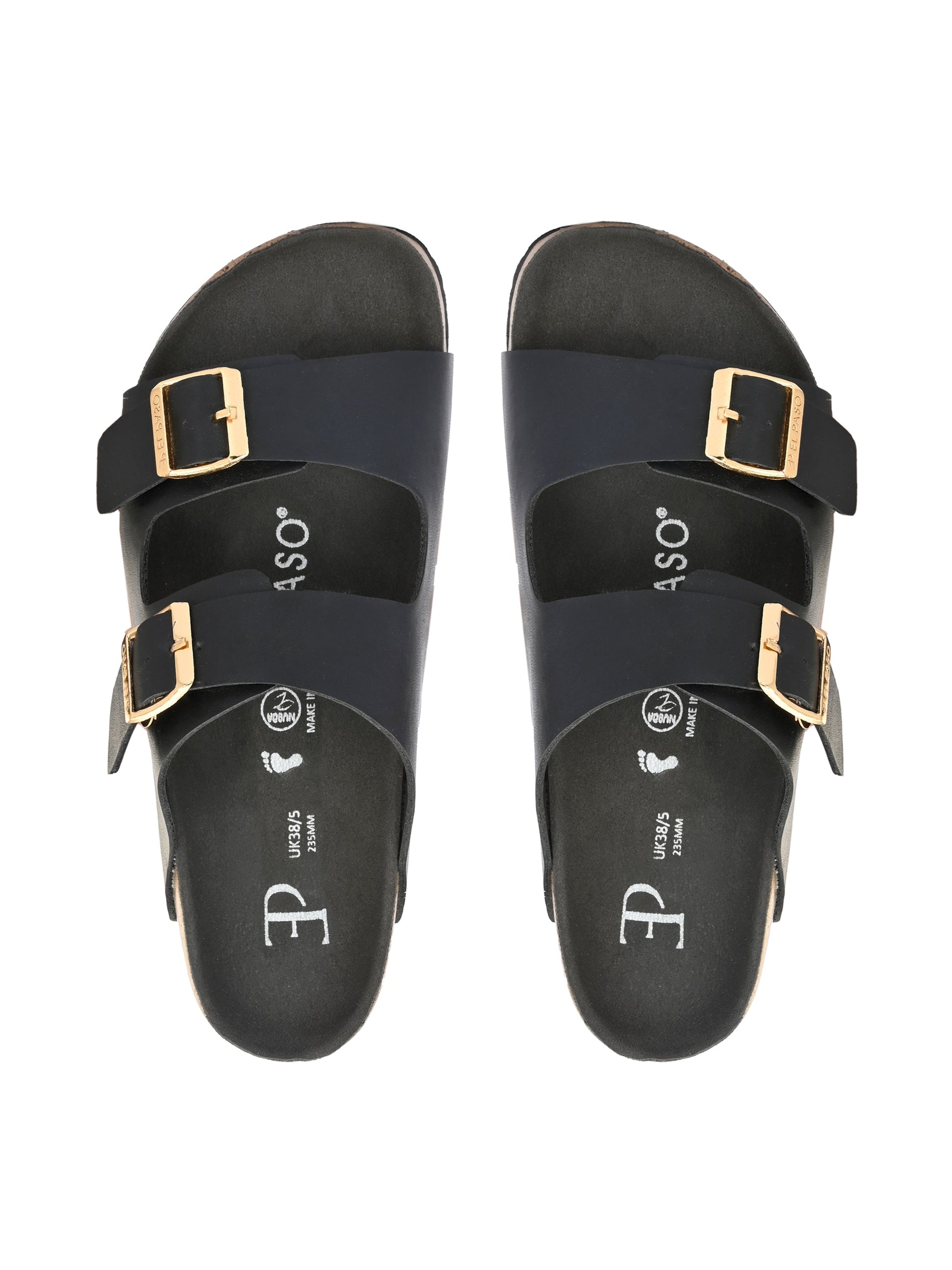 Luxurious Camel Leather Double-Strap Sandal For Women-66