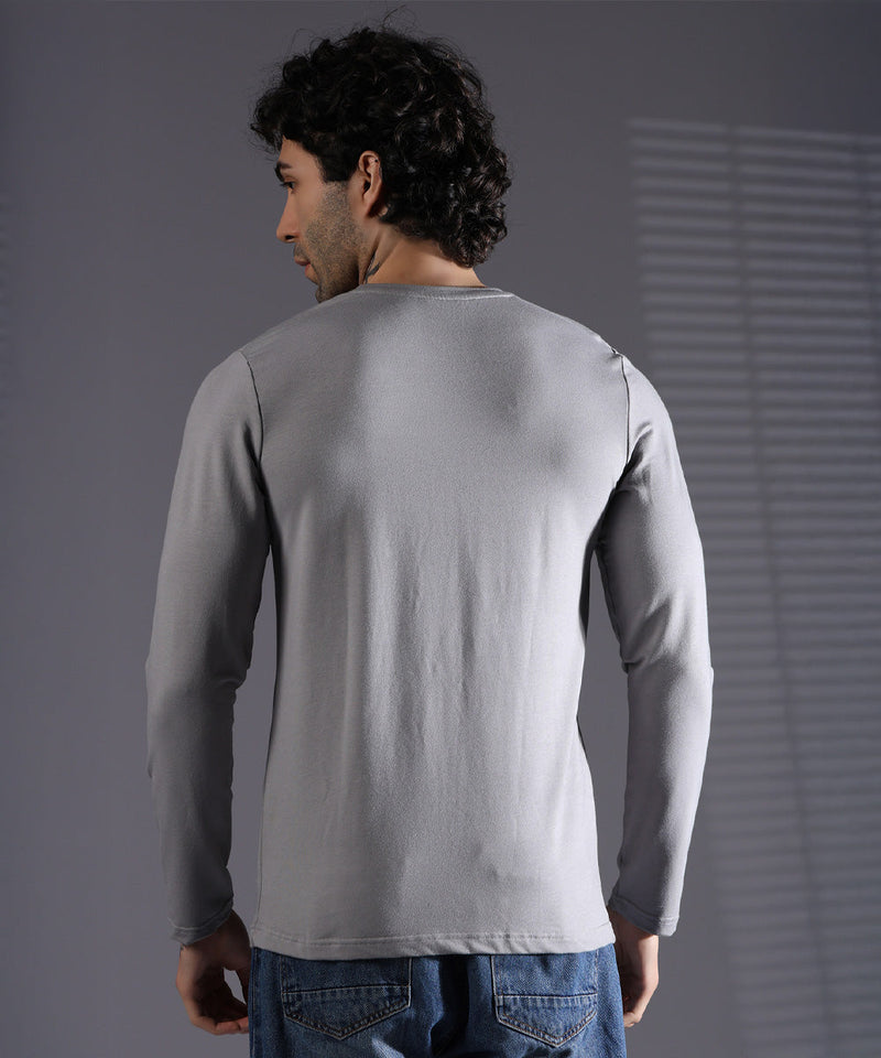 Naturefab Men's Organic Bamboo Full sleeve Terry Tshirt Grey-5