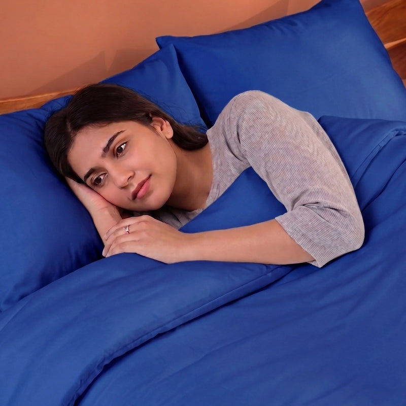 Fort Mellow - Solid Duvet Cover (Navy Blue)-4